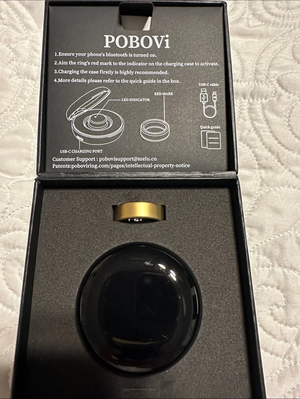 Smart Ring Black Jewelry Box for Men